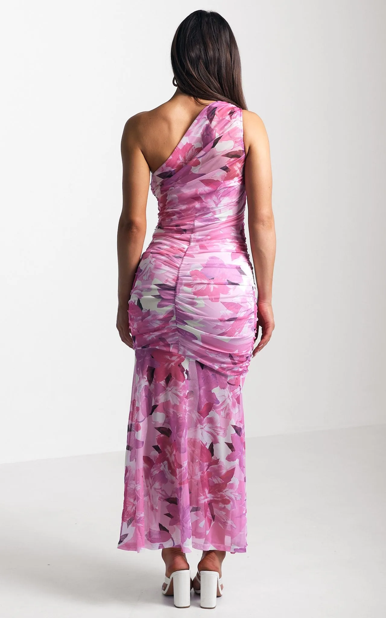 Paloma Mesh Maxi Dress - Pink Floral