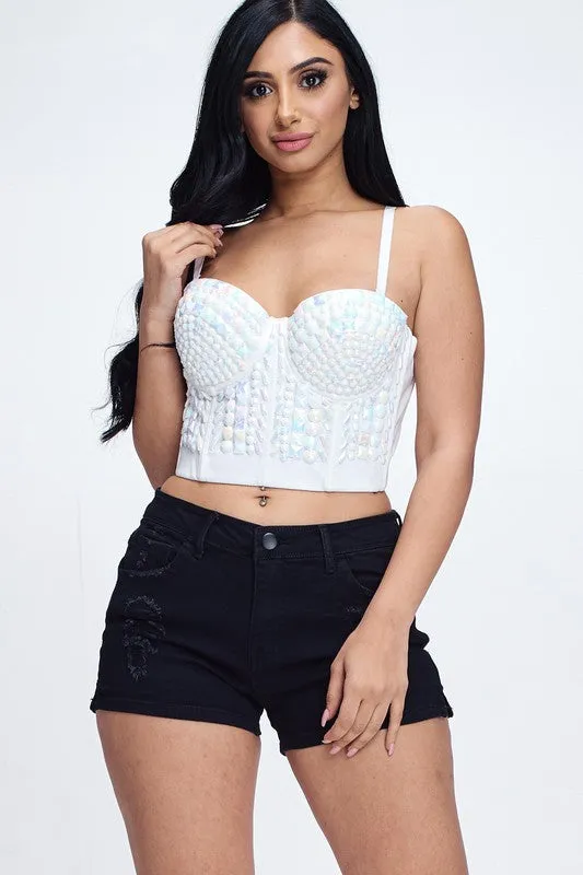 Parker Rhinestone Bustier Top