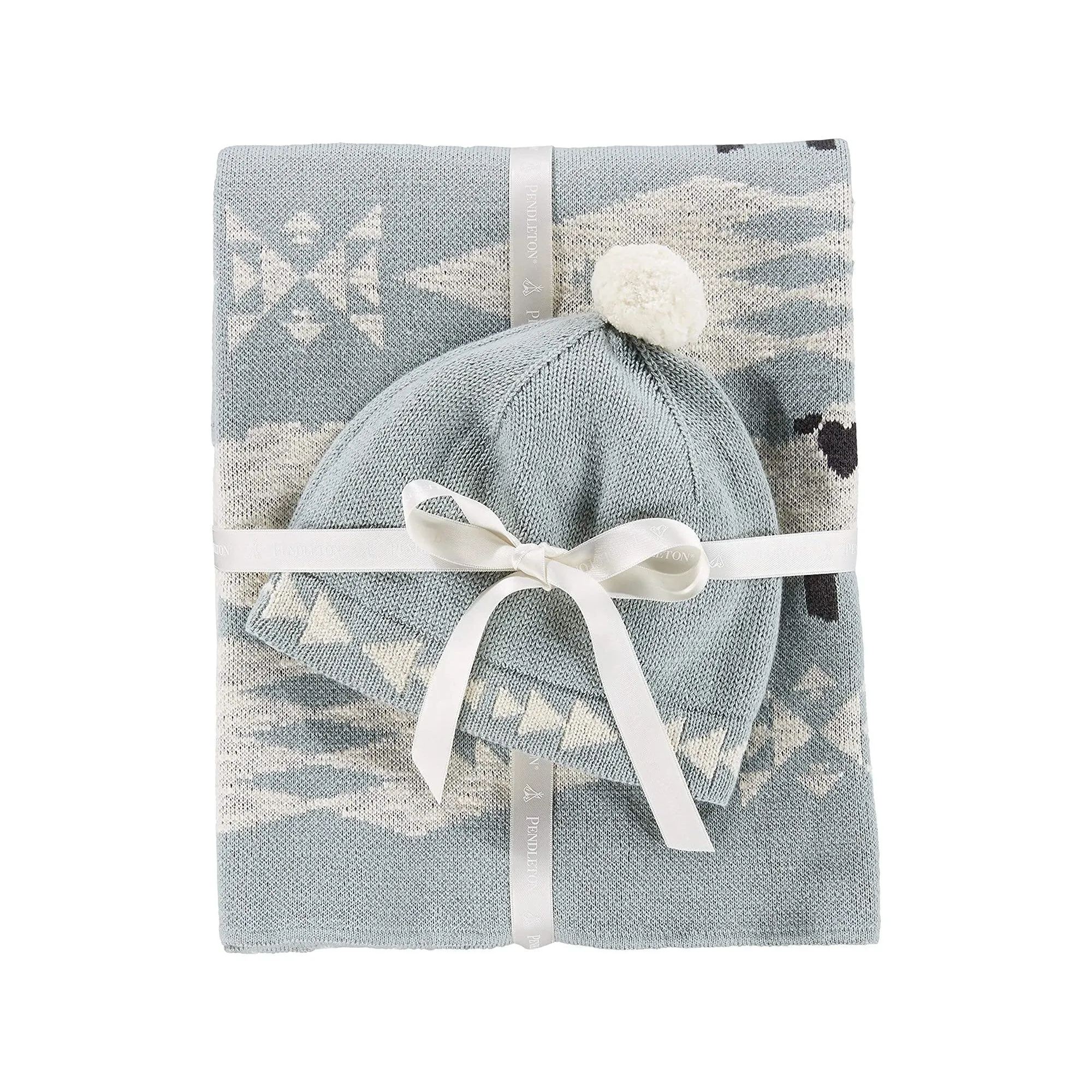 Pendleton Knit Baby Blanket with Beanie | more colors available