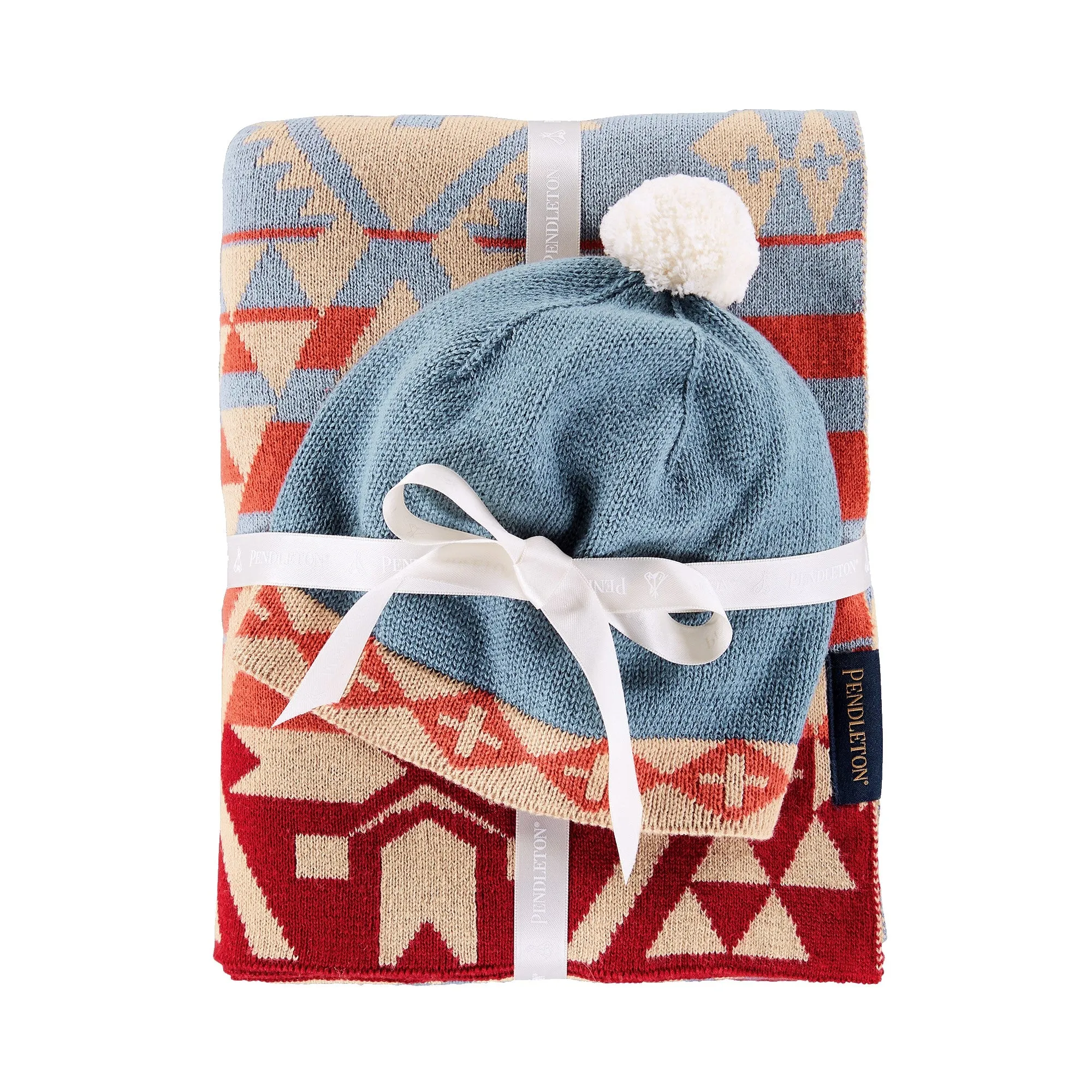 Pendleton Knit Baby Blanket with Beanie | more colors available