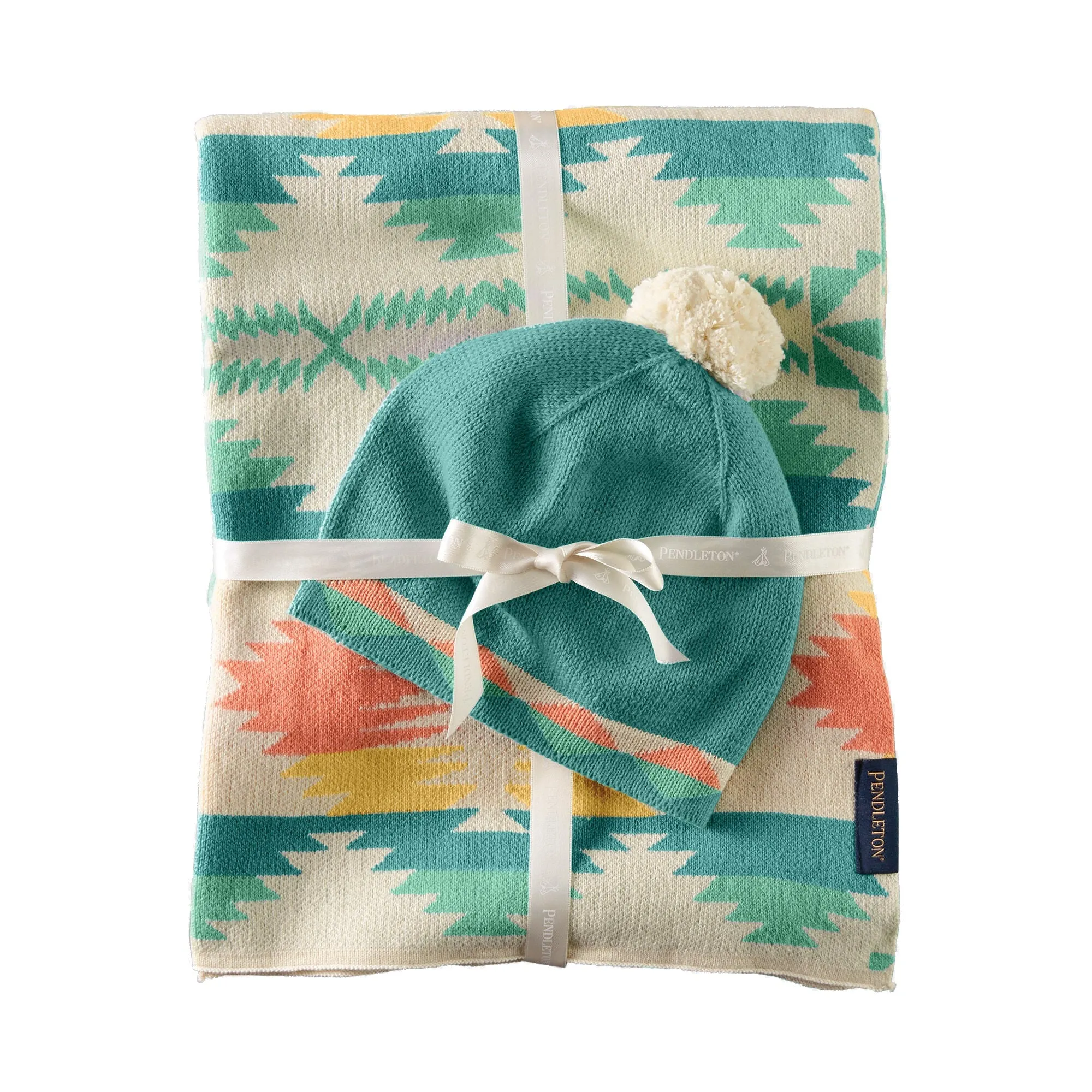 Pendleton Knit Baby Blanket with Beanie | more colors available