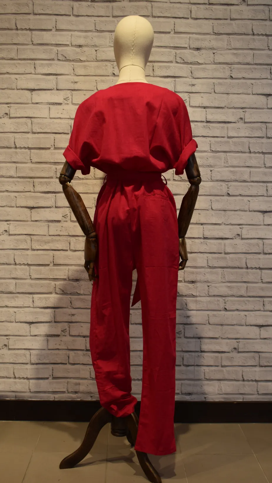 Pink Elastic Jumpsuit