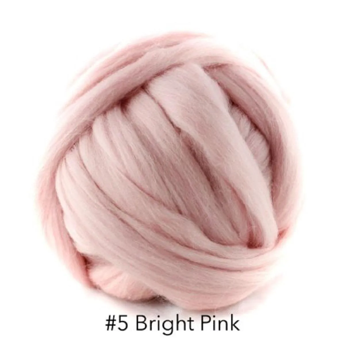 Polish Merino Wool Top - Bright Pink