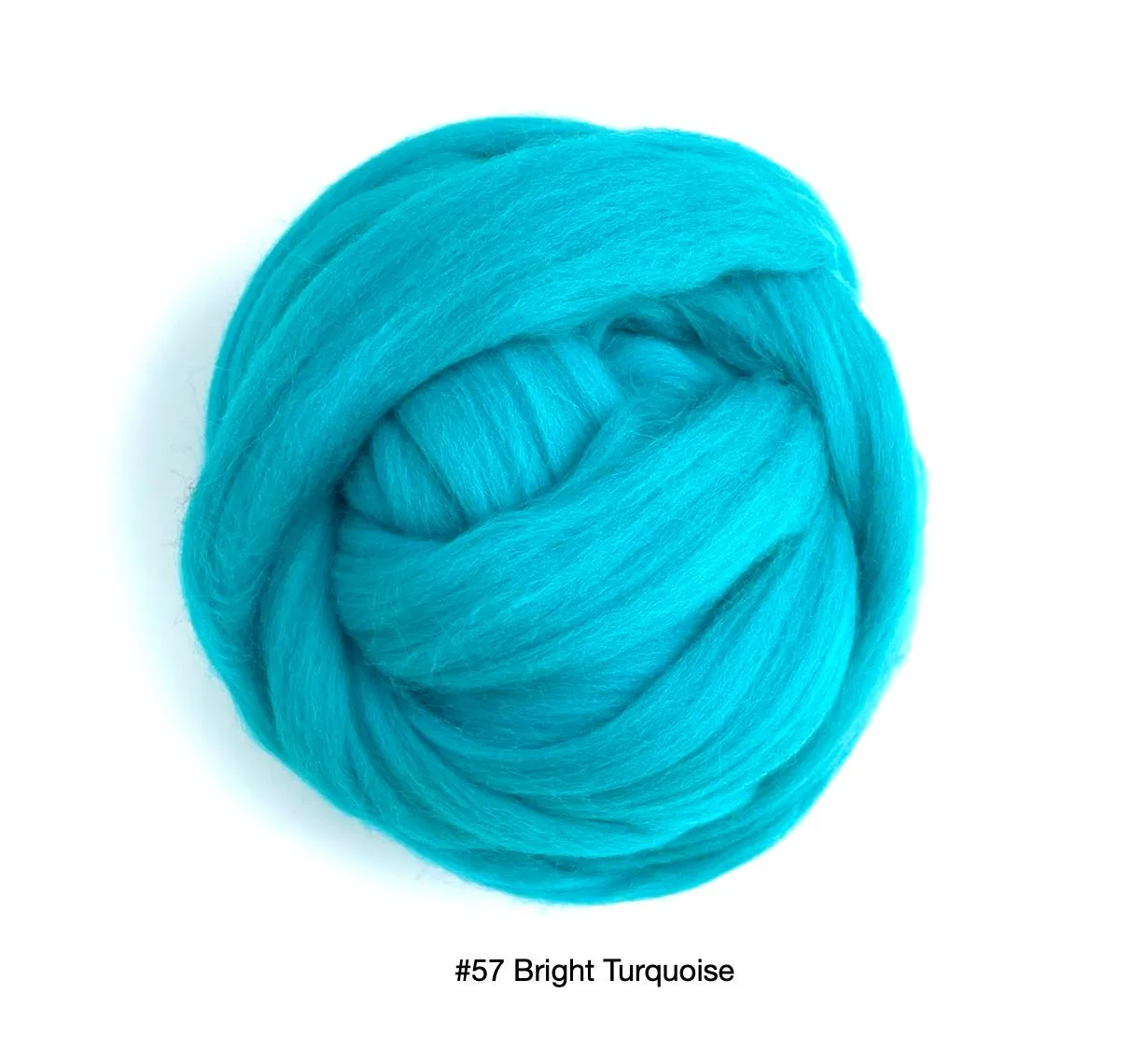 Polish Merino Wool Top - Bright Turquoise