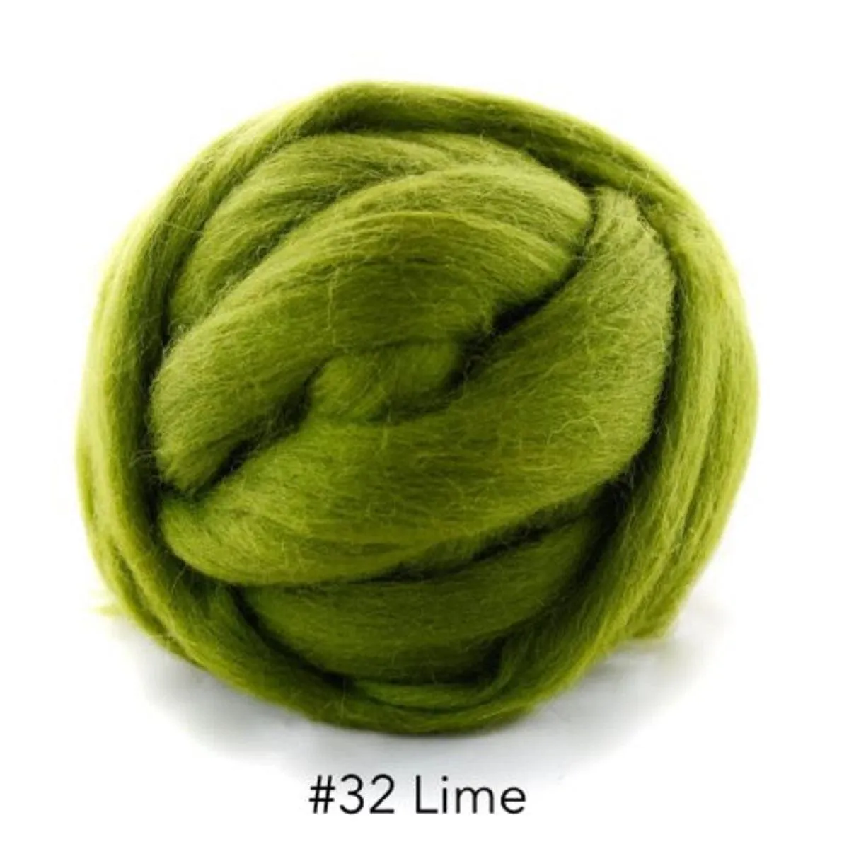 Polish Merino Wool Top - Lime