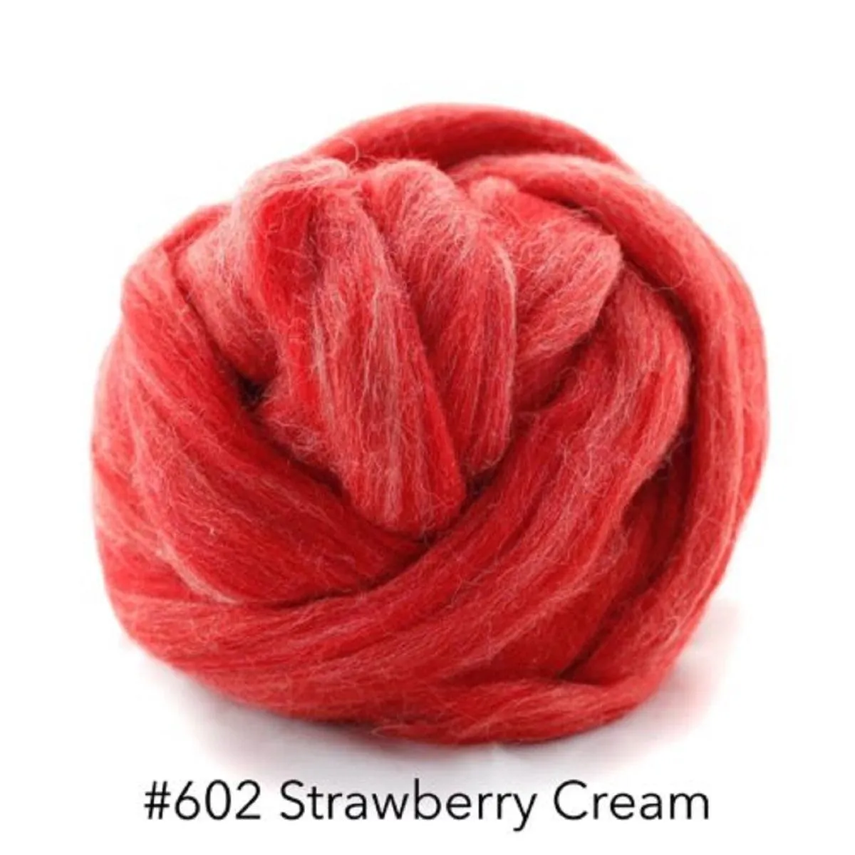 Polish Merino Wool Top - Strawberry Cream