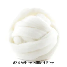 Polish Merino Wool Top - White Milled Rice