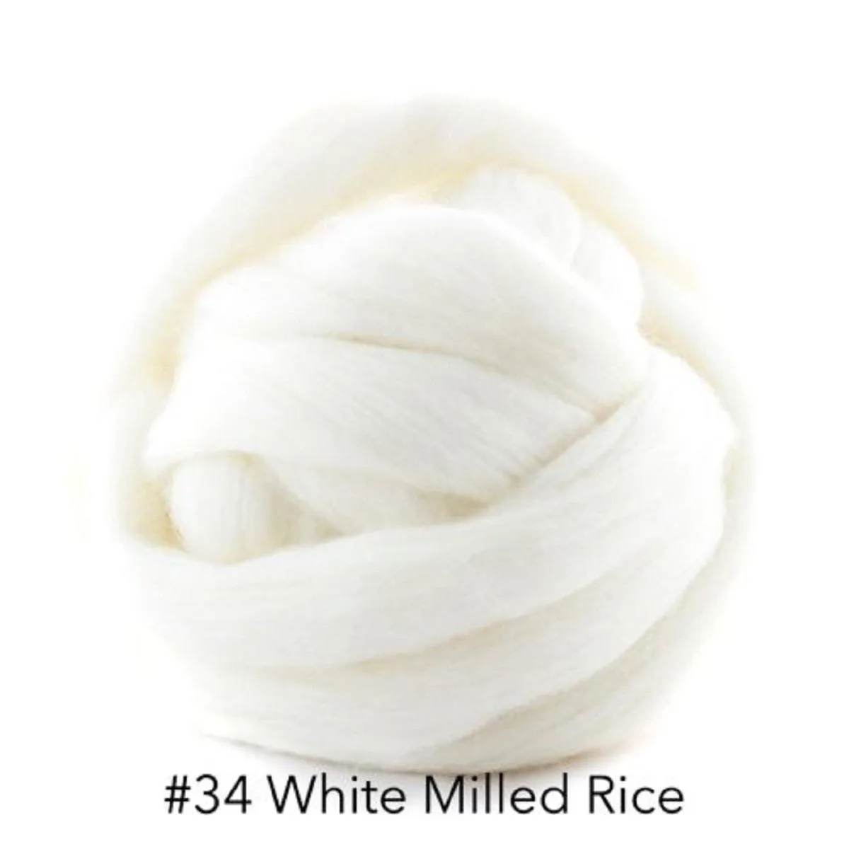 Polish Merino Wool Top - White Milled Rice