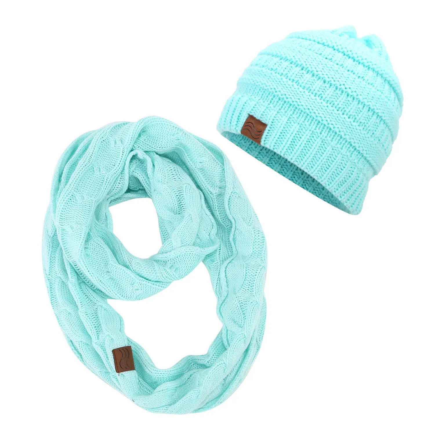 ponytail beanies & scarf sets