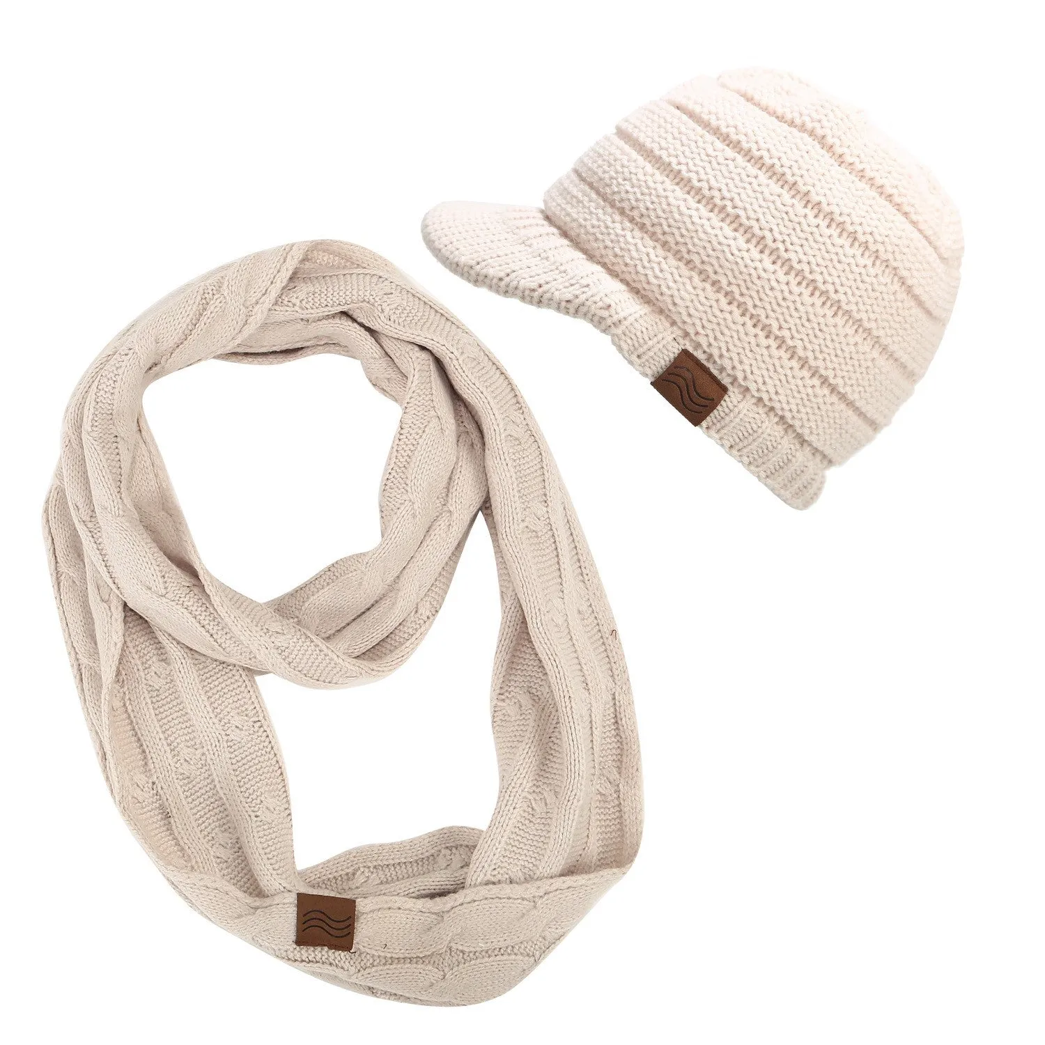 ponytail beanies & scarf sets