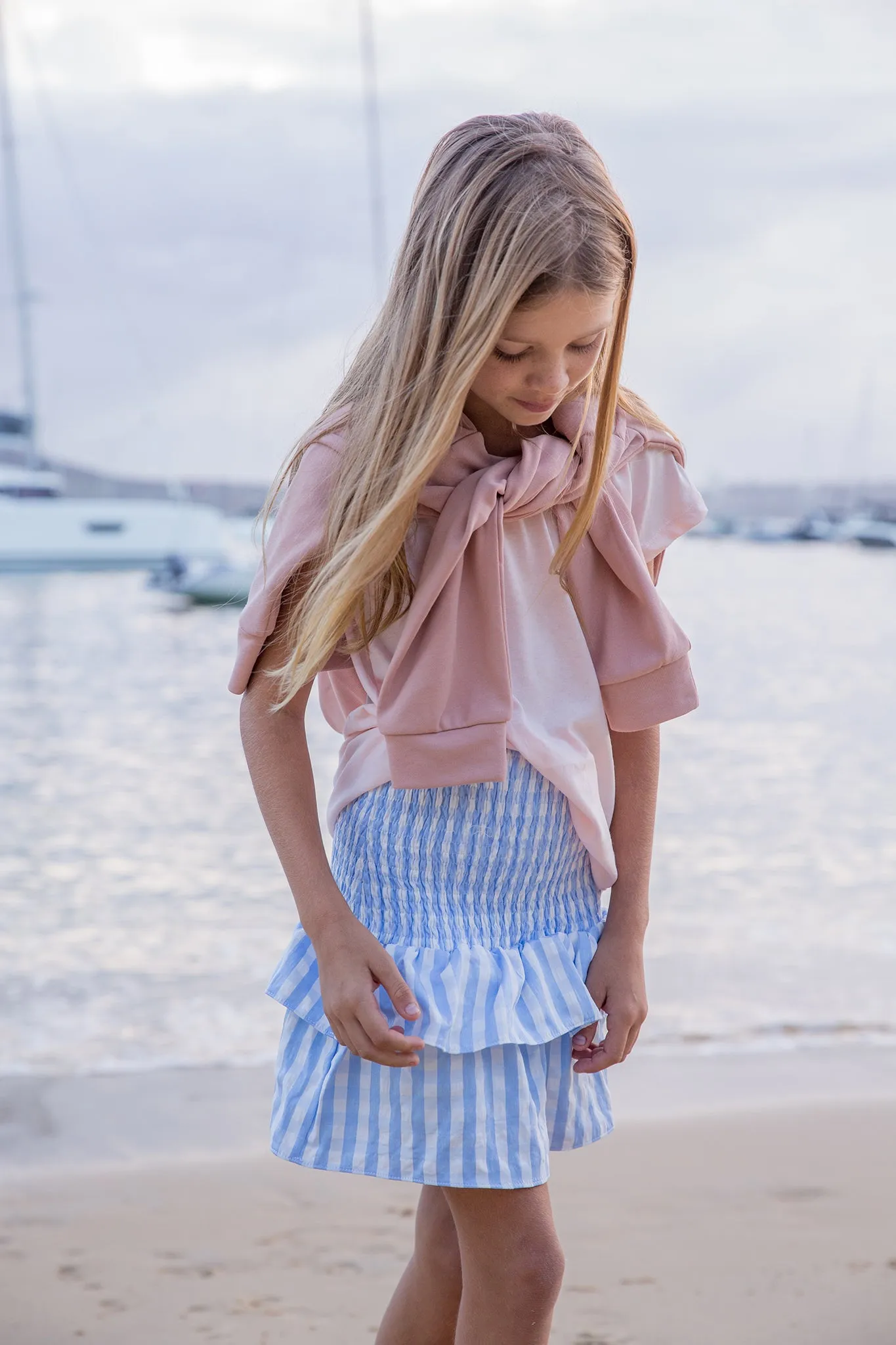 POSITANO SKIRT IN ARCTIC BLUE AND WHITE