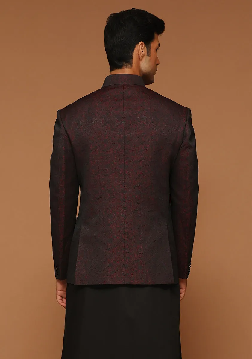 Premium Kambal Jamawar Vintage Violet Traditional Jacket