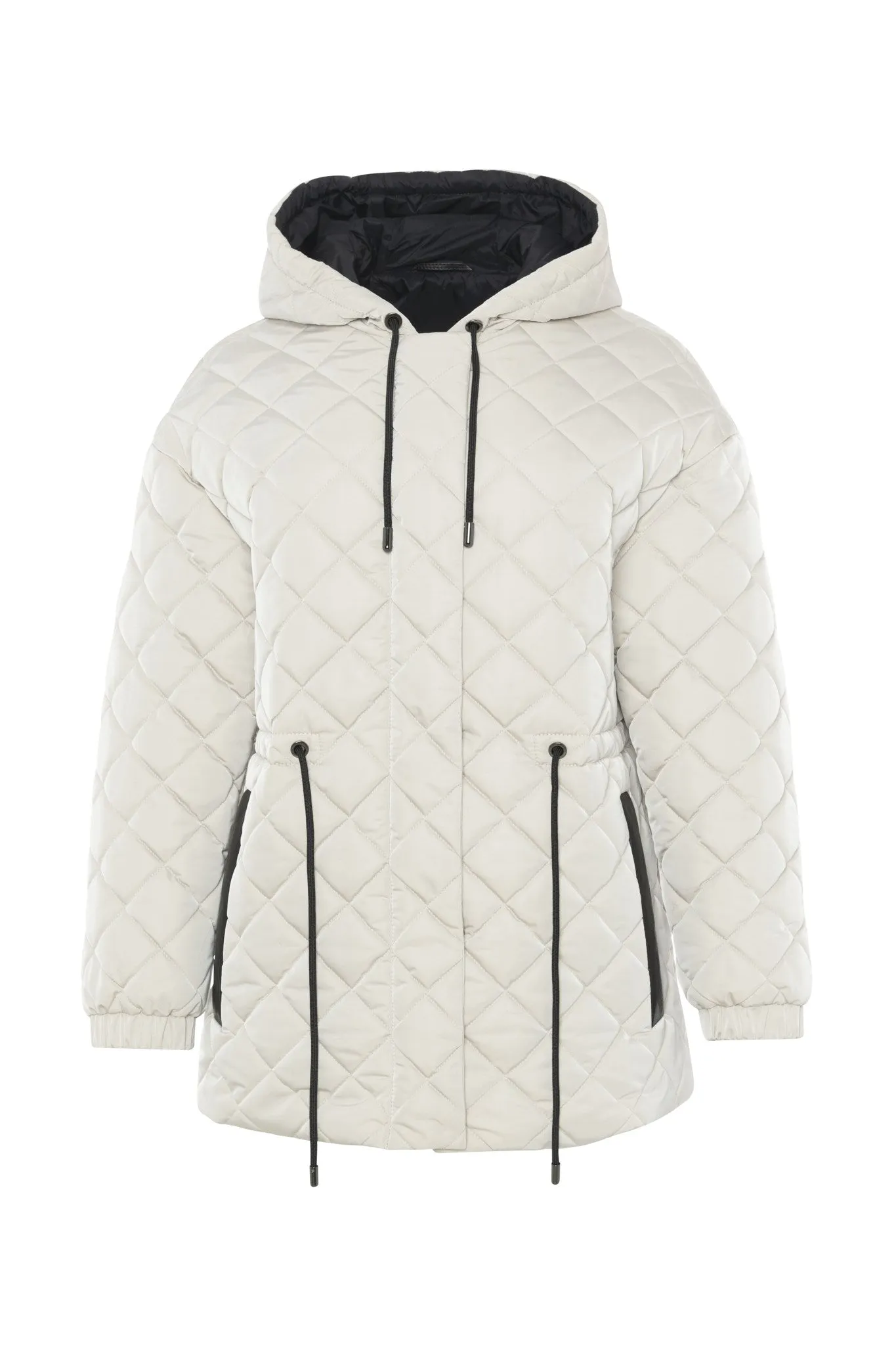 Quilted Fabric Zip Jacket with Hood