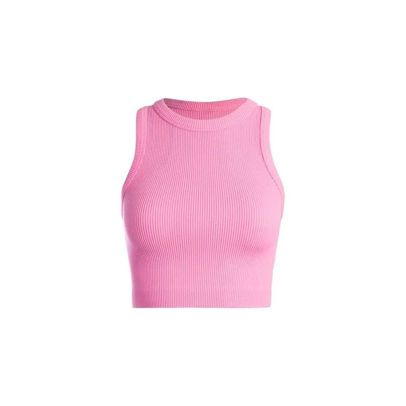 Racerback Ribbed Cropped Super Stretch Tank