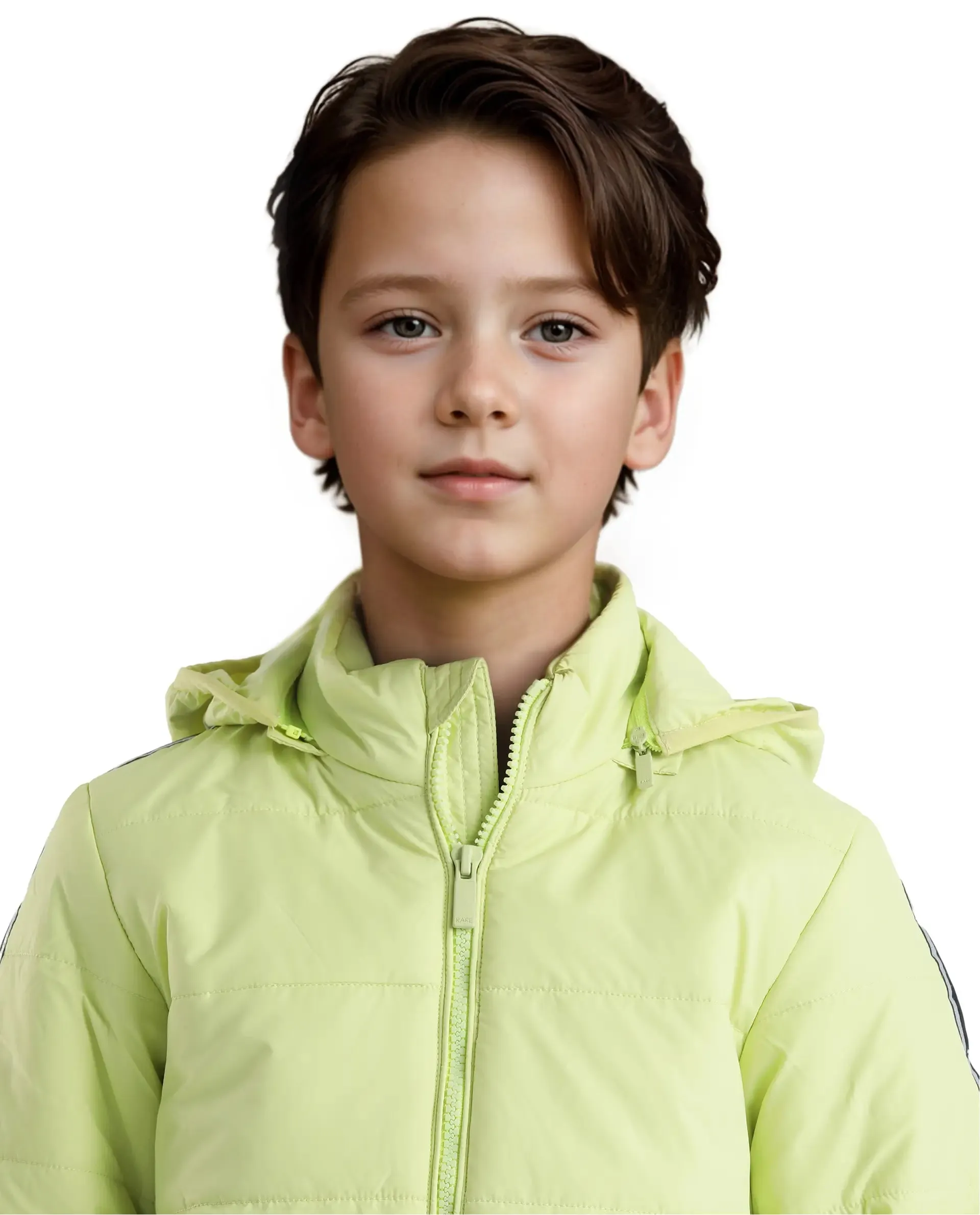 Rare Ones Kids Bolin Flouroscent Green Polyester Full Sleeve Hooded Solid Jacket