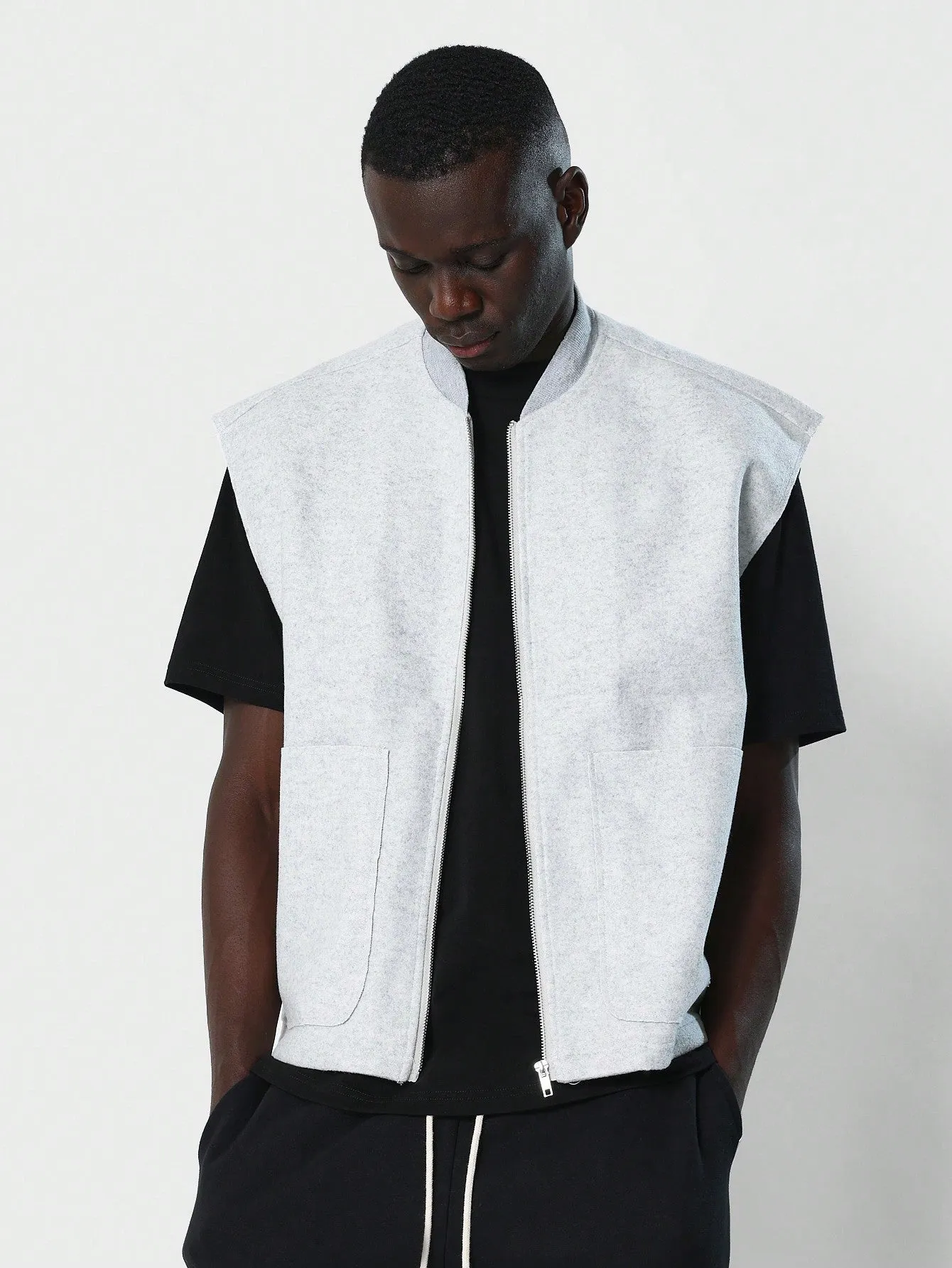 Raw Edge Boxy Gilet