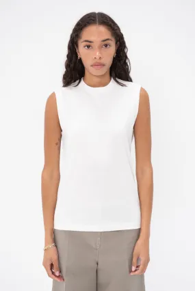 Relaxed Sleeveless Tee, Off White