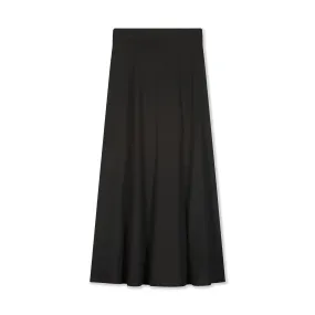 Ribbed Camp Skirt Maxi Women- Black