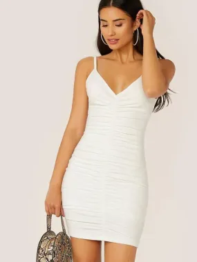 Ruched Detail Bodycon Slip Dress