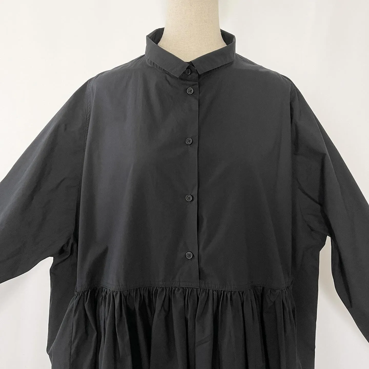 RUNDHOLZ Oversized Black Cotton Dress