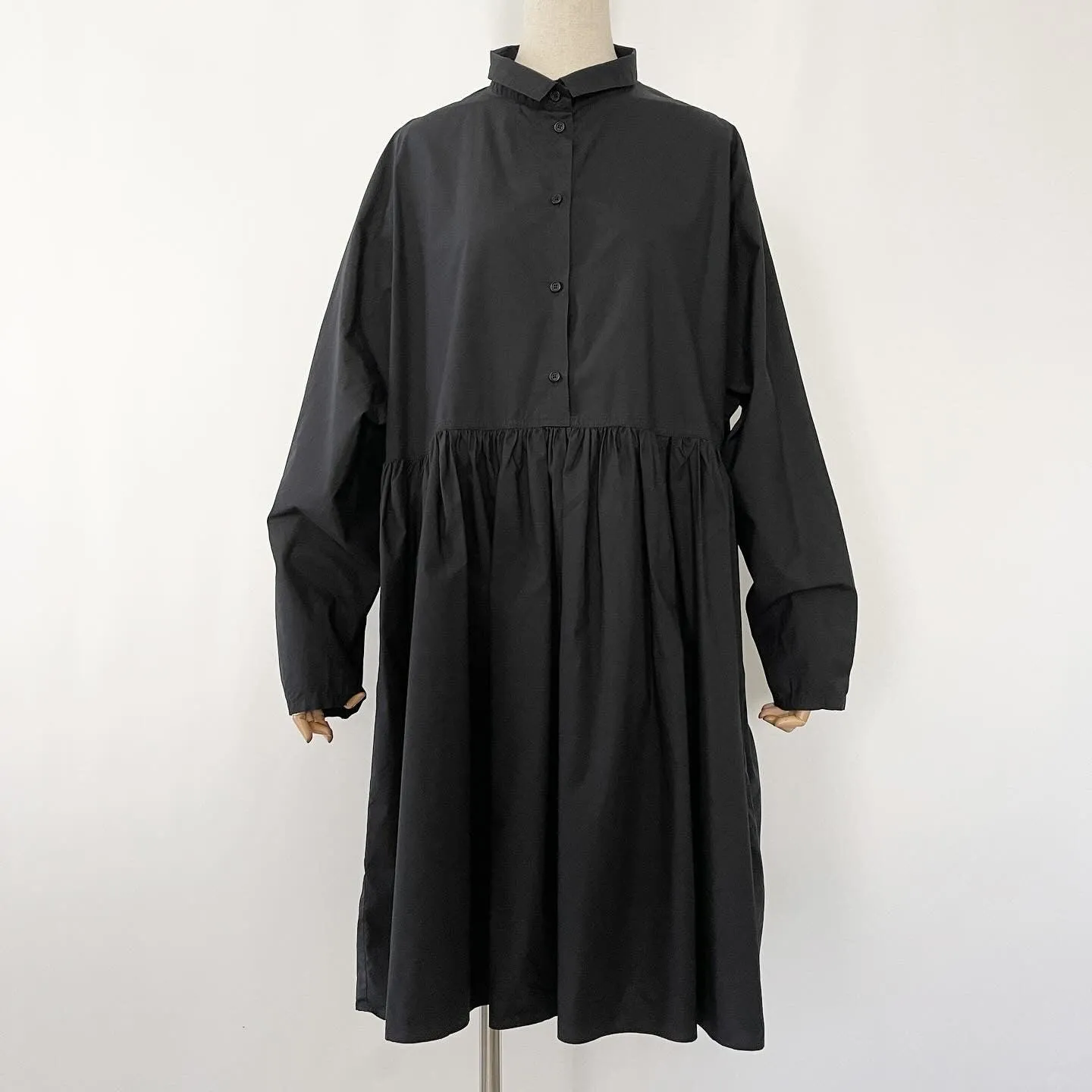 RUNDHOLZ Oversized Black Cotton Dress