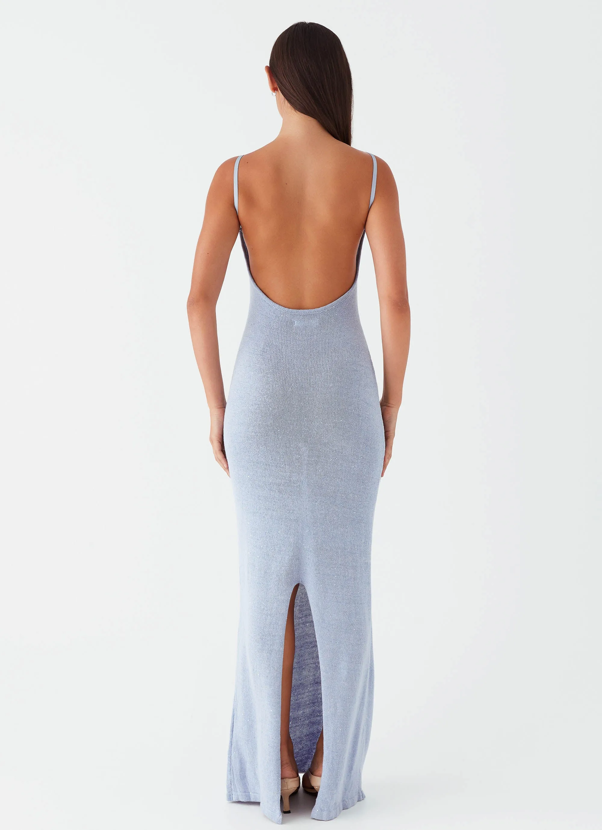 Scarlett Steel Maxi Dress - Powder Blue