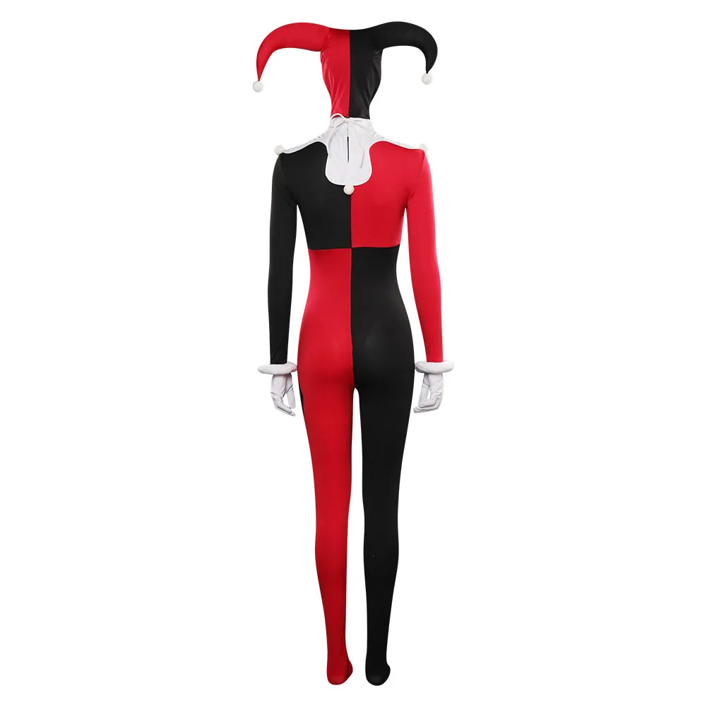 Scooby-Doo Harley Quinn Women Black and Red Set Jumpsuit Party Carnival Halloween Cosplay Costume