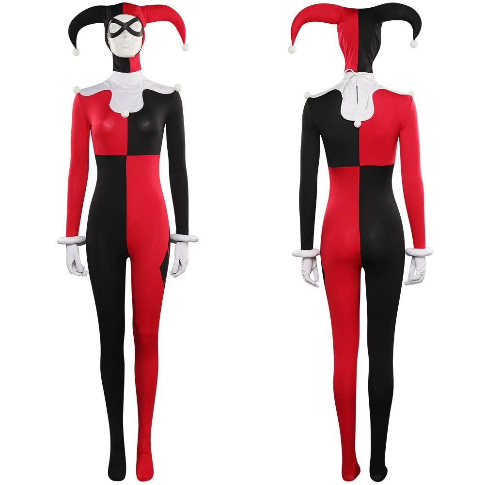 Scooby-Doo Harley Quinn Women Black and Red Set Jumpsuit Party Carnival Halloween Cosplay Costume