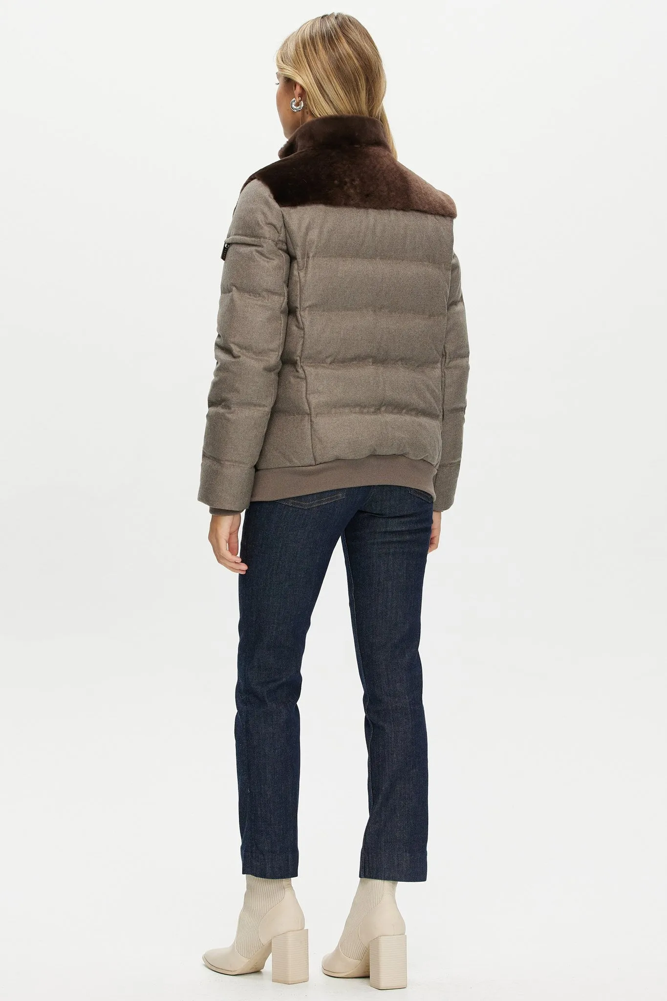 Select Shearling Lamb Jacket with Loro Piana Cashmere & Wool Down Sleeves and Back