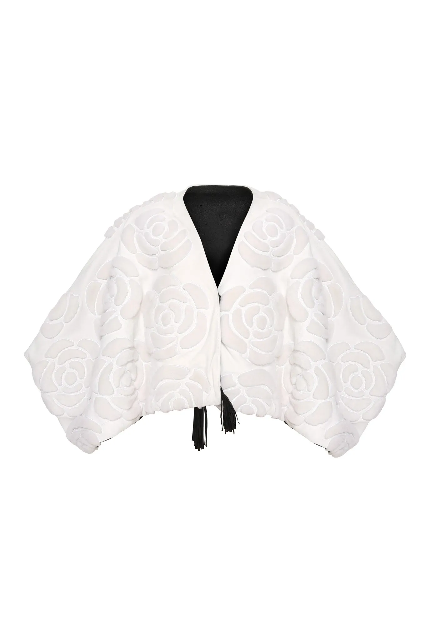 Select Shearling/Suede Lamb Floral Embroidered Jacket Reversible To Loro Piana Cashmere & Wool