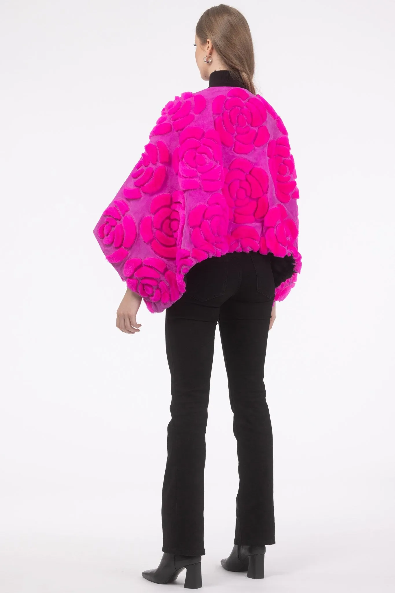 Select Shearling/Suede Lamb Floral Embroidered Jacket Reversible To Loro Piana Cashmere & Wool