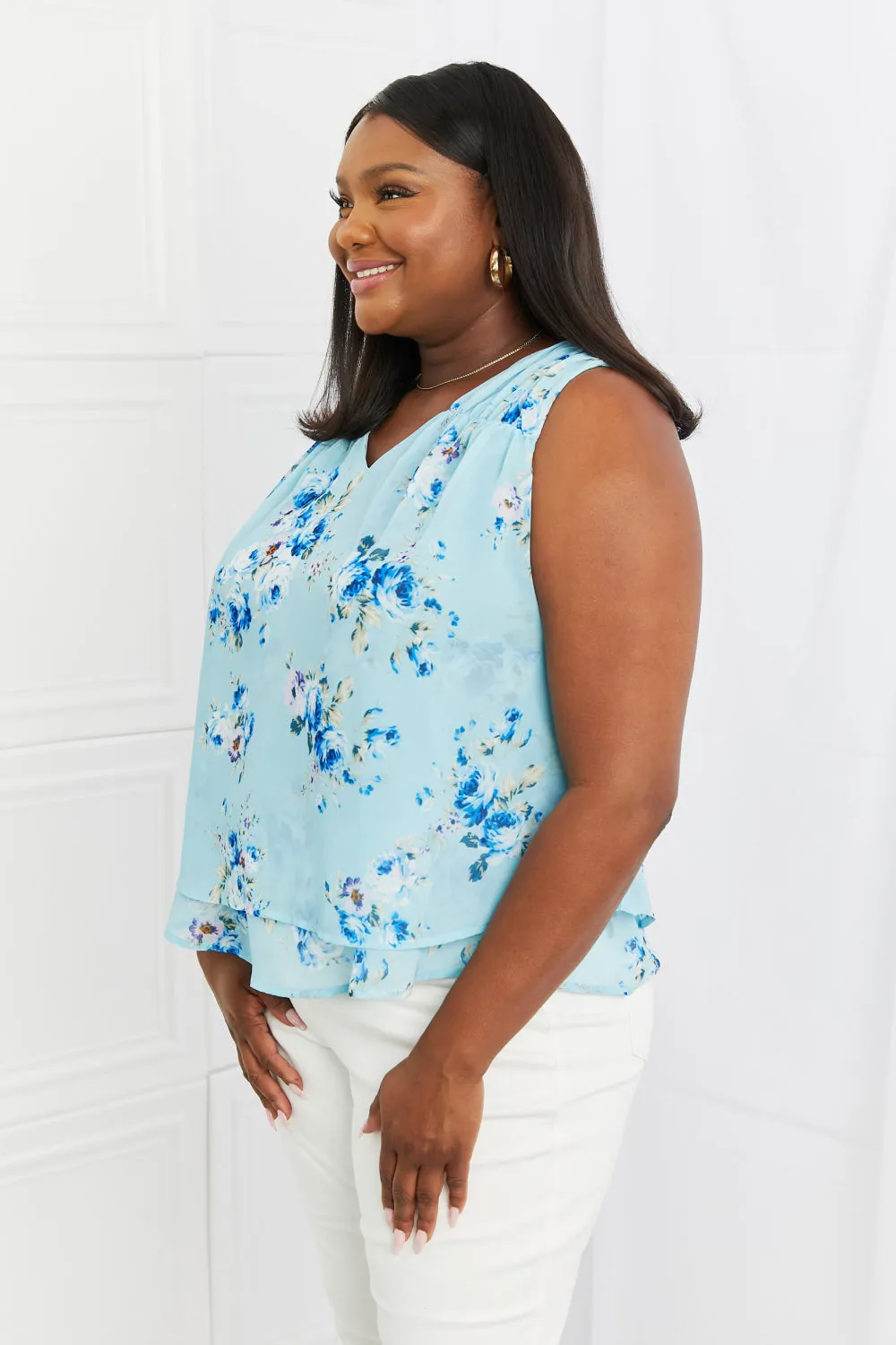 Sew In Love Off To Brunch Full Size Floral Tank Top