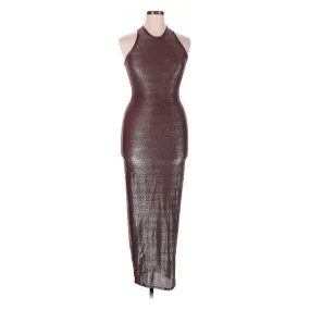 Skims Shimmer Long Slip Dress in Cocoa Metallic Bodycon Maxi Slipdress - Size XL