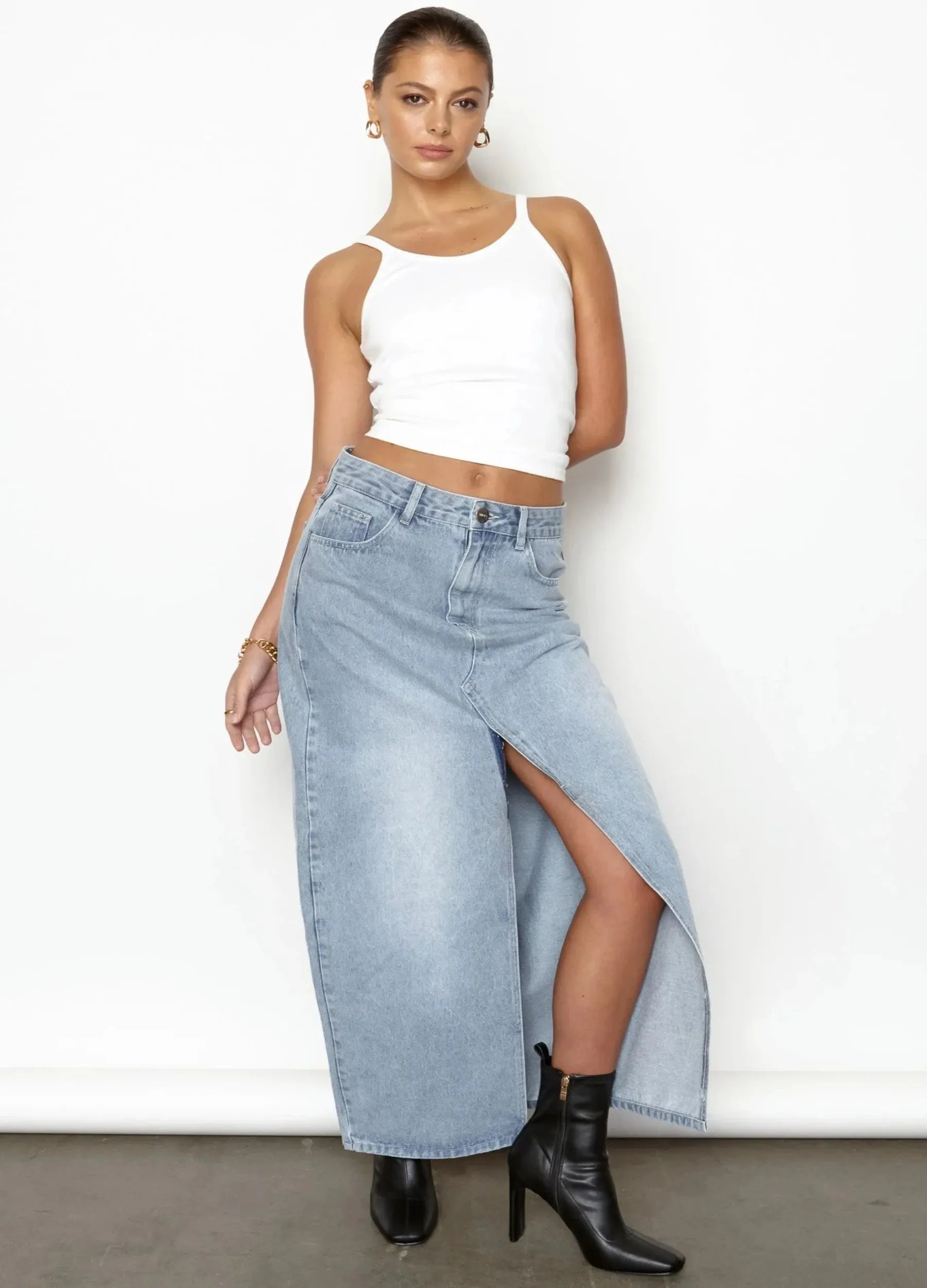 SNDYS - Nila Denim Skirt - Denim Blue