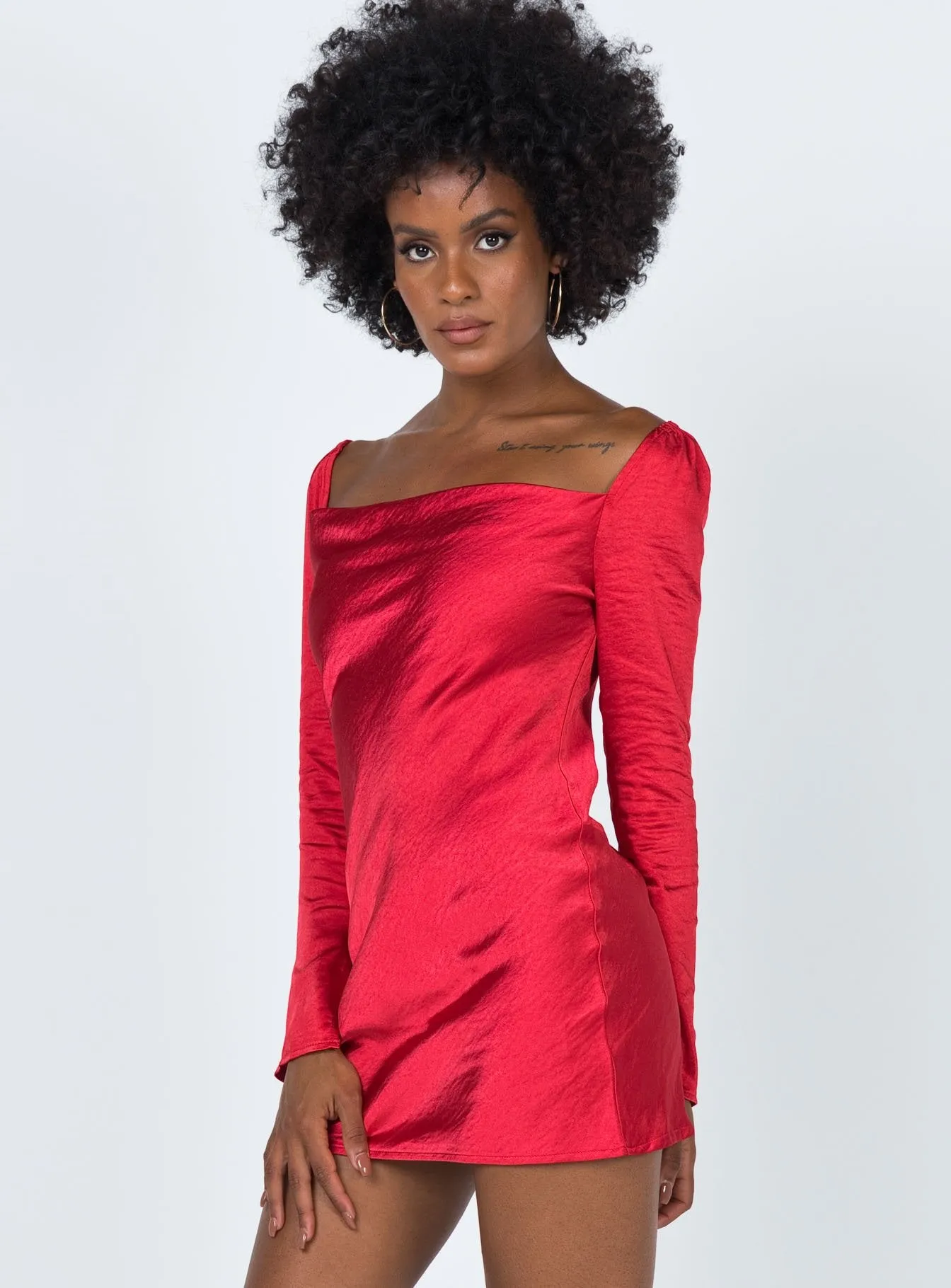 Star Power Mini Dress Red