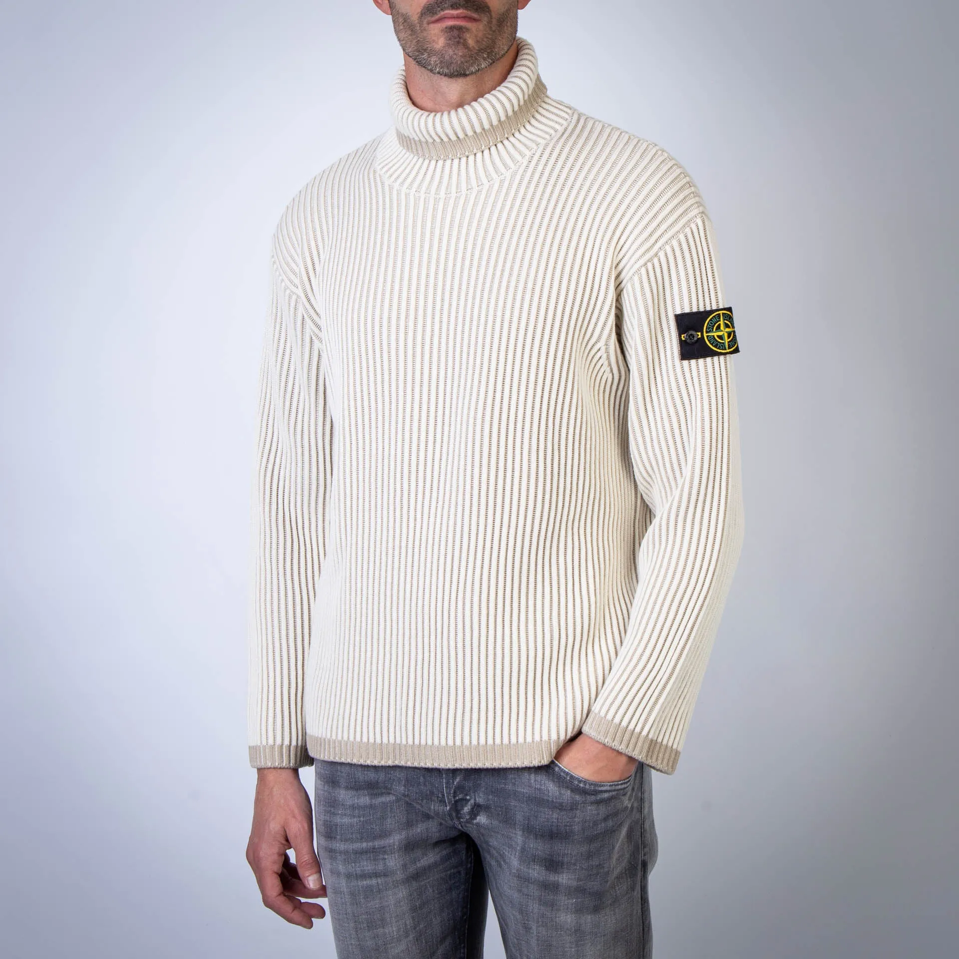 STONE ISLAND SWEATER 8115551C1 V0099 IVORY