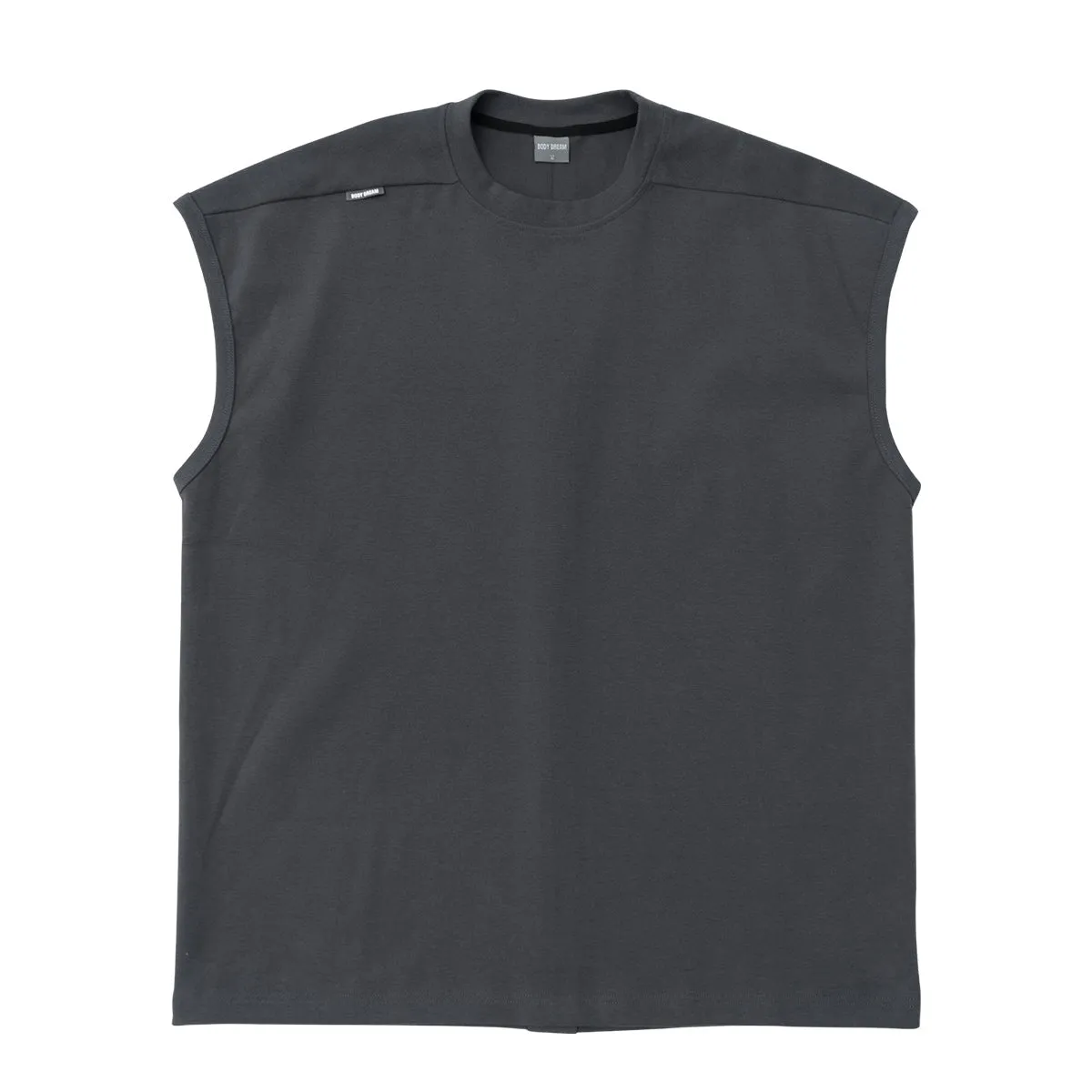 Straight Road Heavyweight Cap-sleeve Boxy-fit Charcoal Tank Top