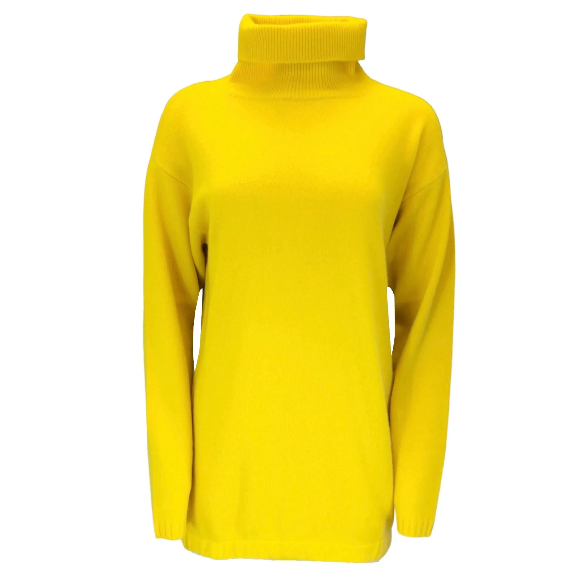 Sybilla Yellow Long Sleeved Cashmere Knit Turtleneck Sweater