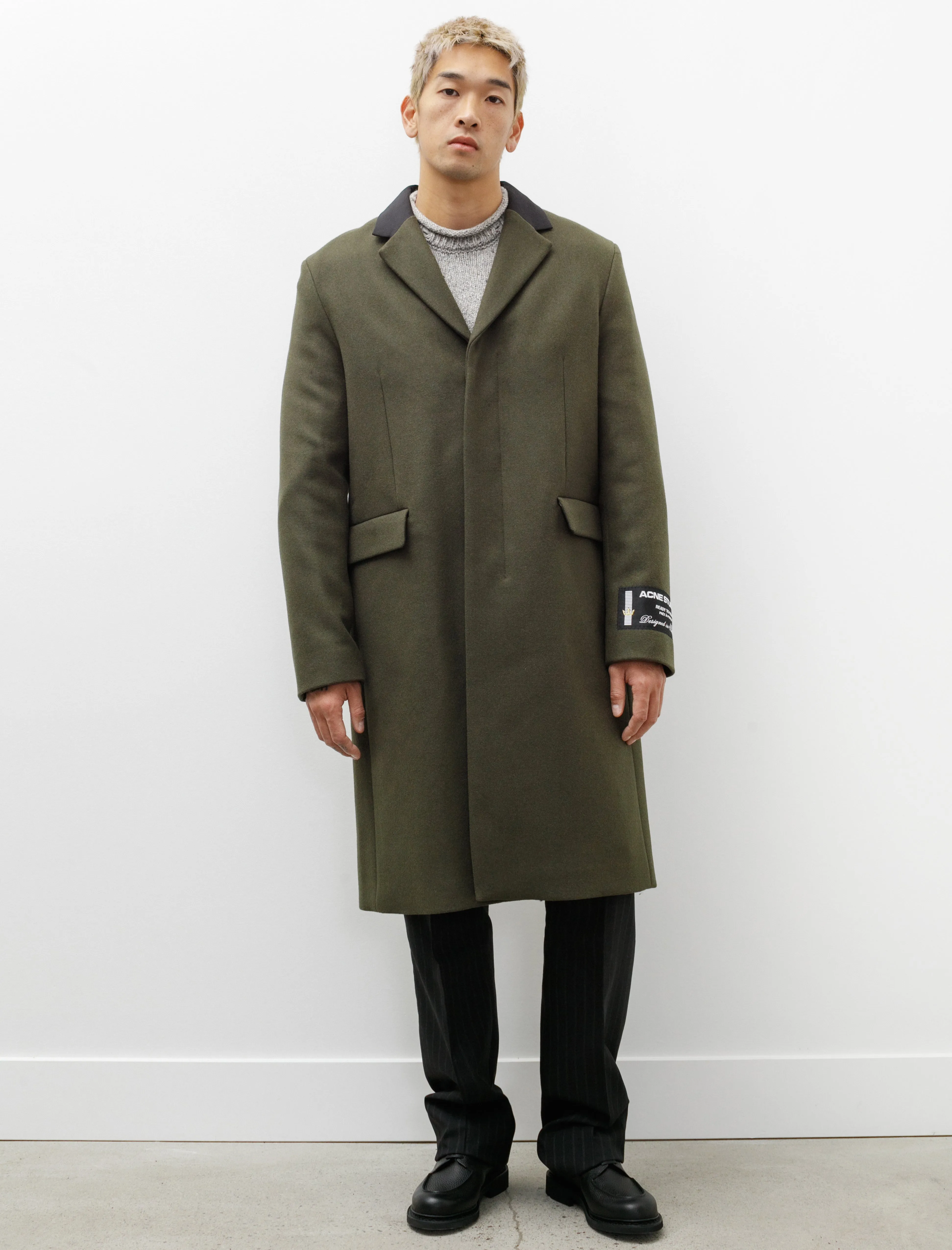 Tailored Coat Wool Blend Green Melange