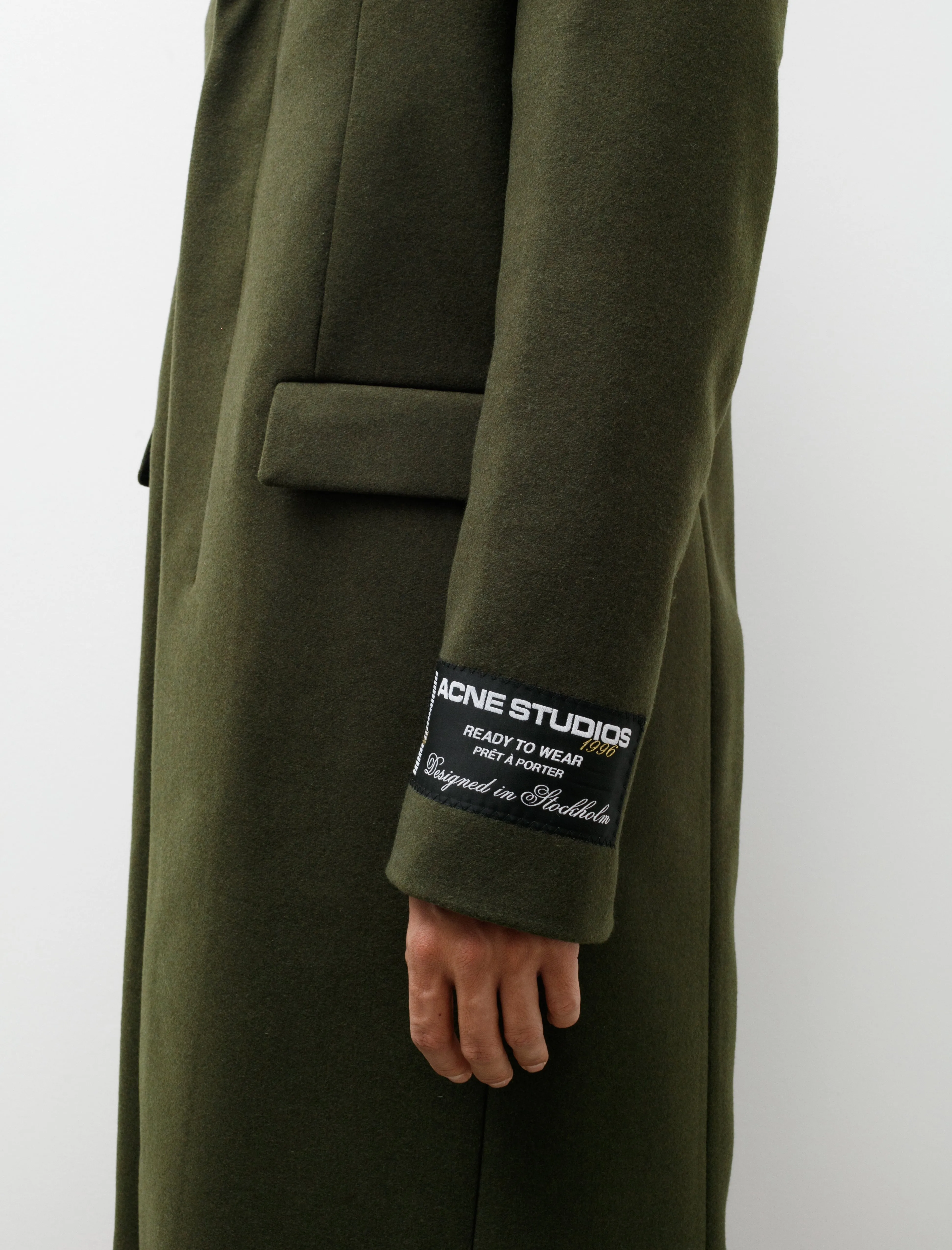 Tailored Coat Wool Blend Green Melange