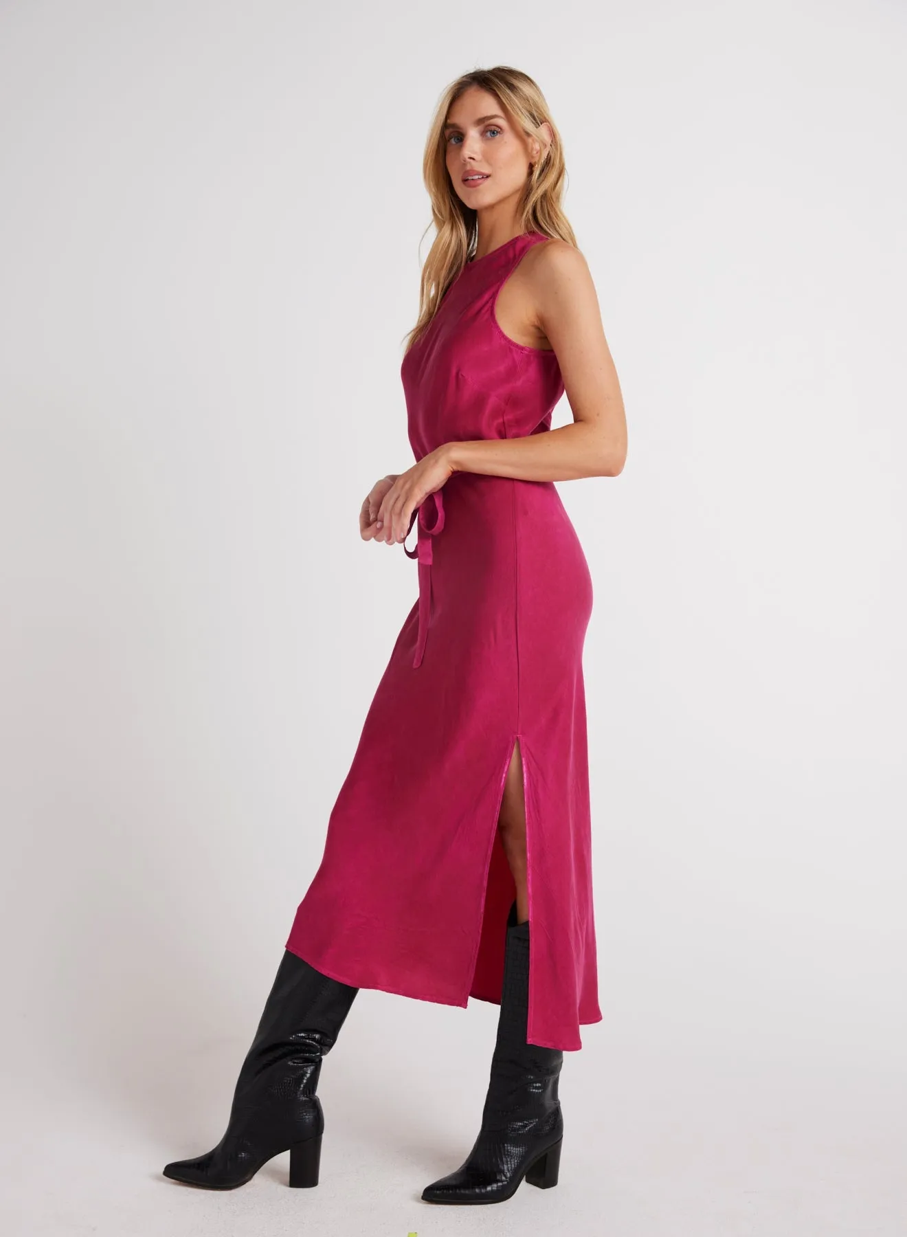 Tank Slip Dress - Fuchsia Berry