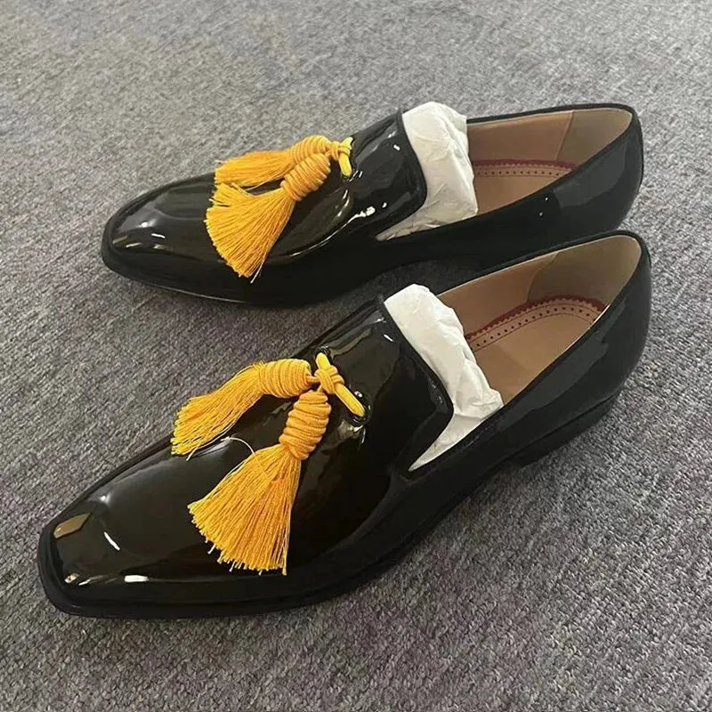 TEEK - Black Patent Leather Tassel Loafers