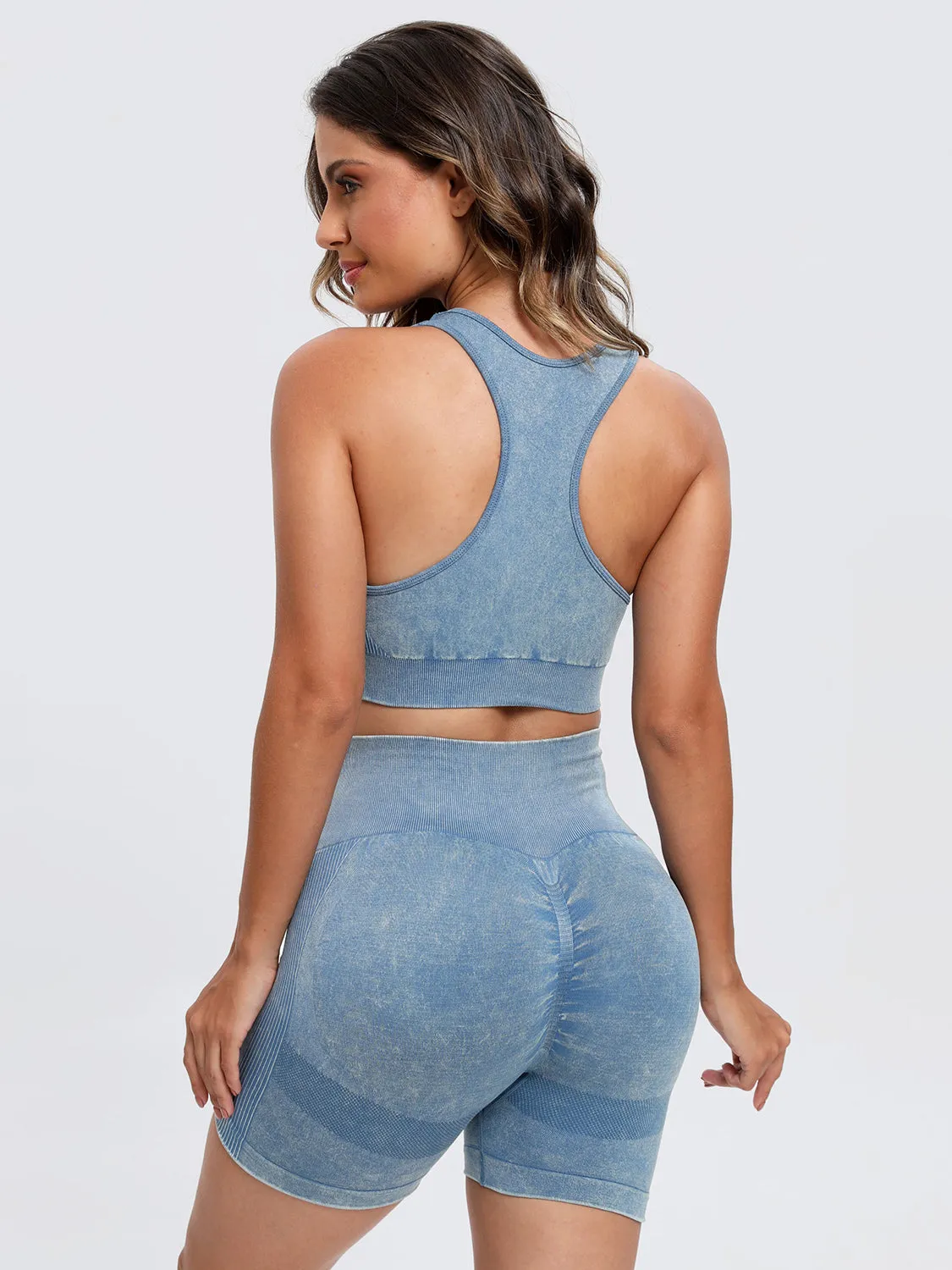 TEEK - Scoop Neck Wide Strap Top Shorts Active Set