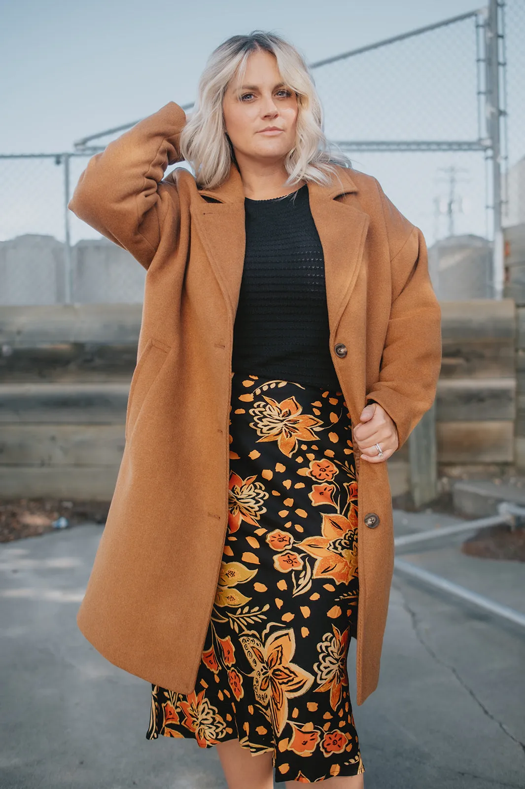 The Heavenly Satin Floral Midi Skirt