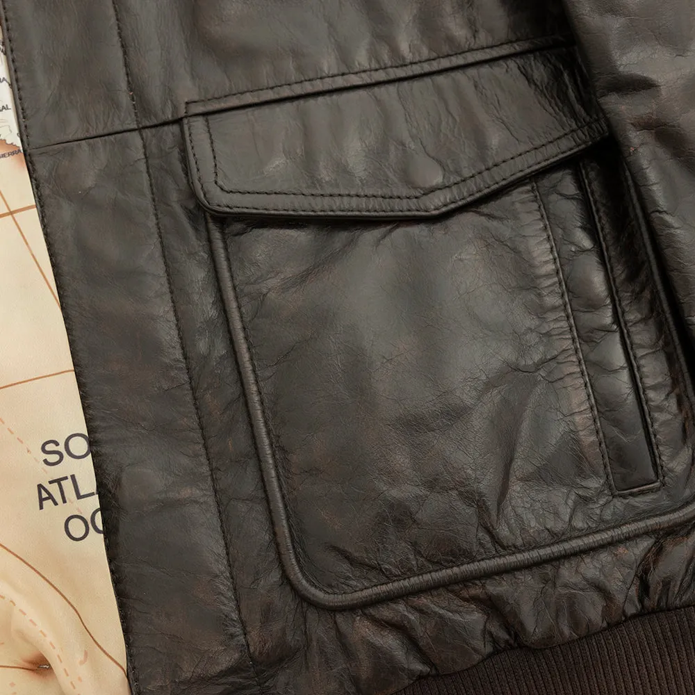 The "Baron" Classic Bomber Leather Jacket