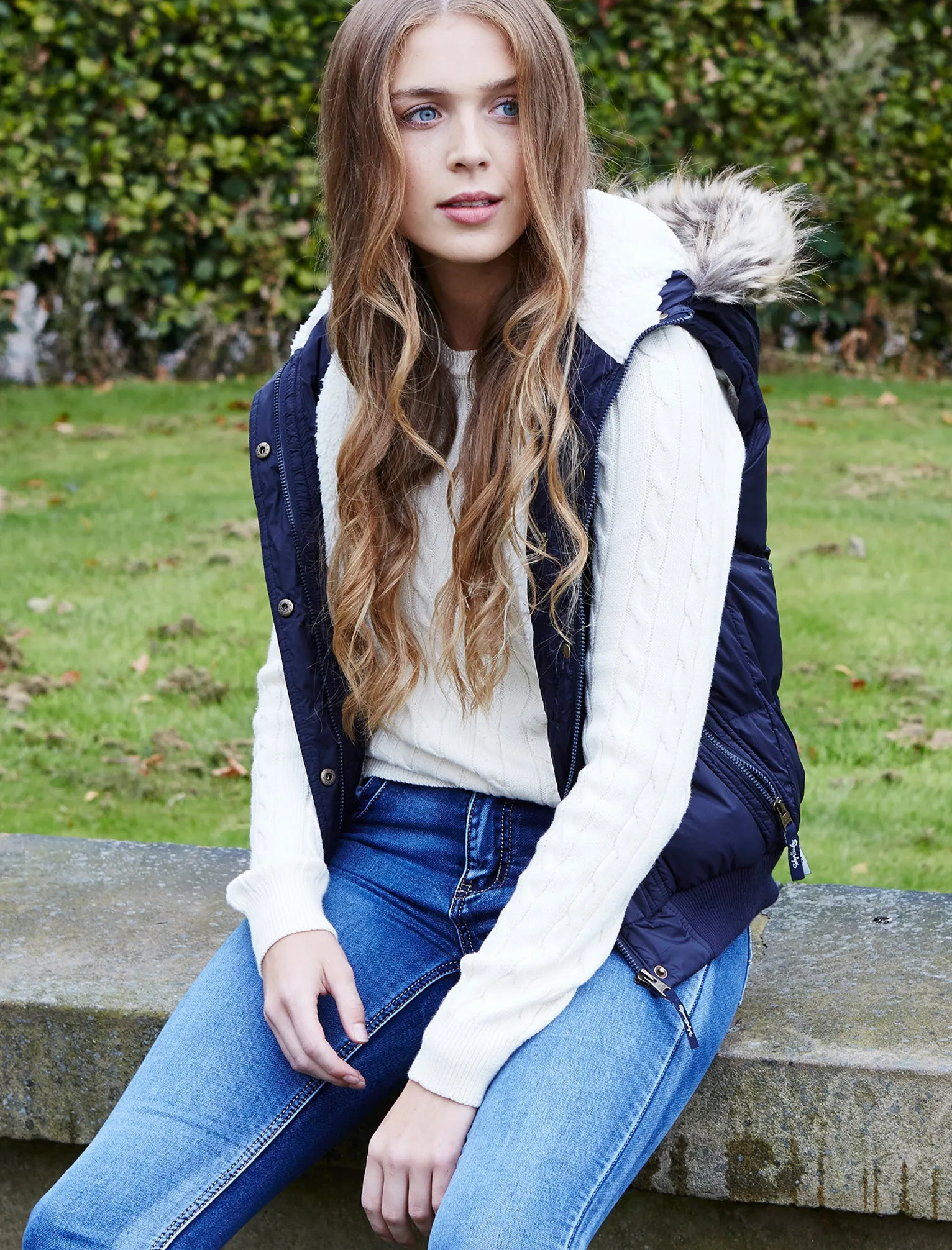 Tokyo Laundry Elcho navy gilet