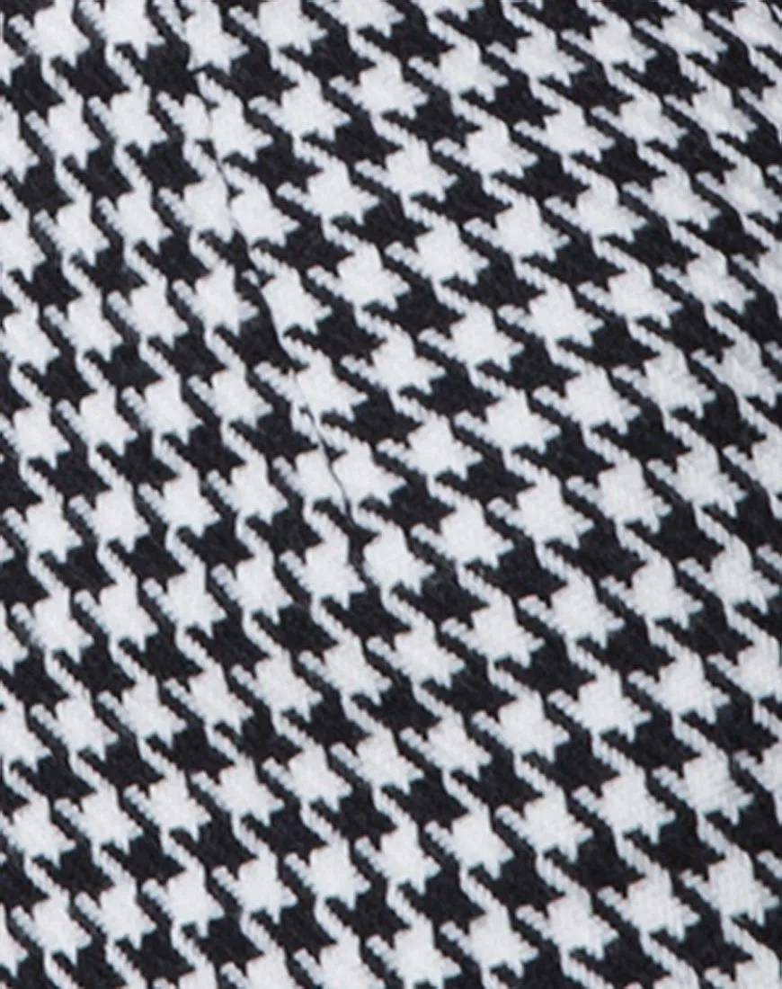 Topaz Mini Skirt in Houndstooth Check Black and White