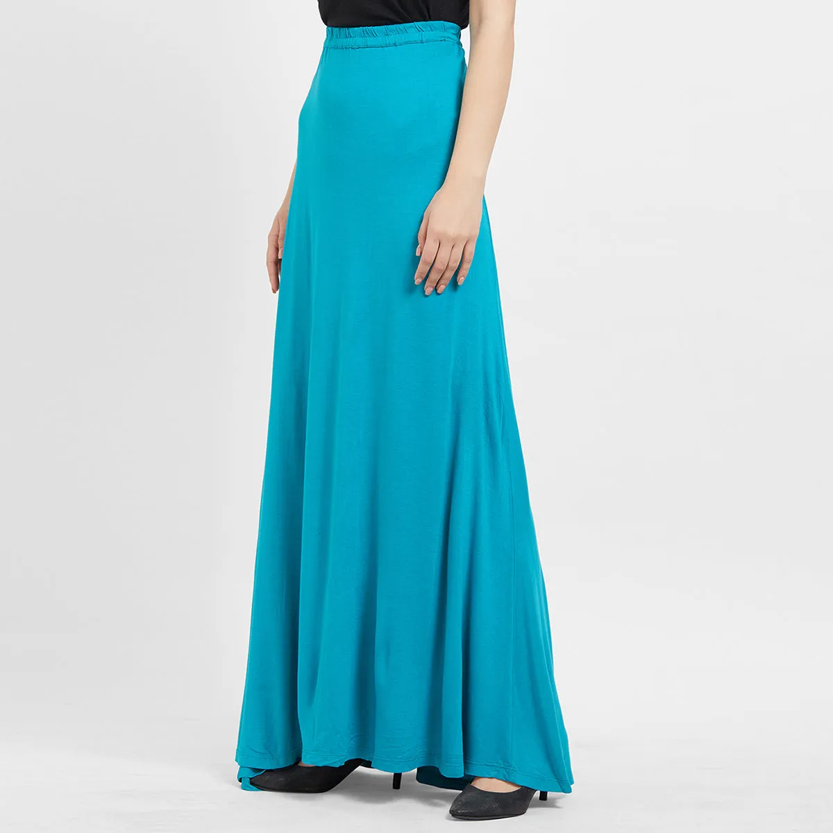 Turq Solid Long Skirt