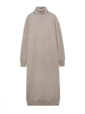 Turtleneck Maxi Dress_Beige