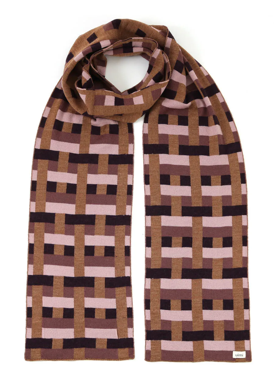 Uimi Dixie Modern Check Scarf Merino Wool